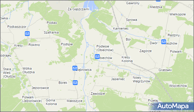 mapa Obiechów, Obiechów na mapie Targeo