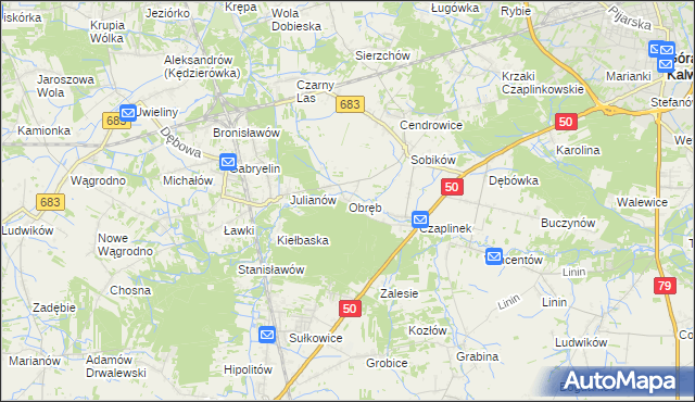 mapa Obręb gmina Góra Kalwaria, Obręb gmina Góra Kalwaria na mapie Targeo