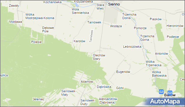 mapa Olechów Stary, Olechów Stary na mapie Targeo