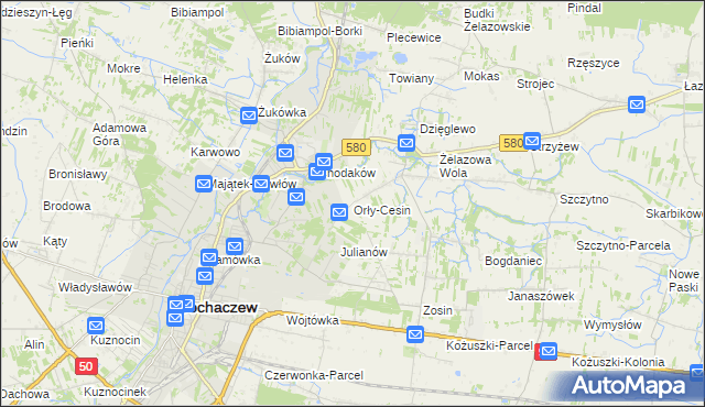 mapa Orły-Cesin, Orły-Cesin na mapie Targeo