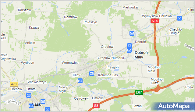 mapa Orpelów-Numerki, Orpelów-Numerki na mapie Targeo