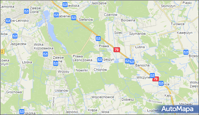 mapa Orzeszyn, Orzeszyn na mapie Targeo