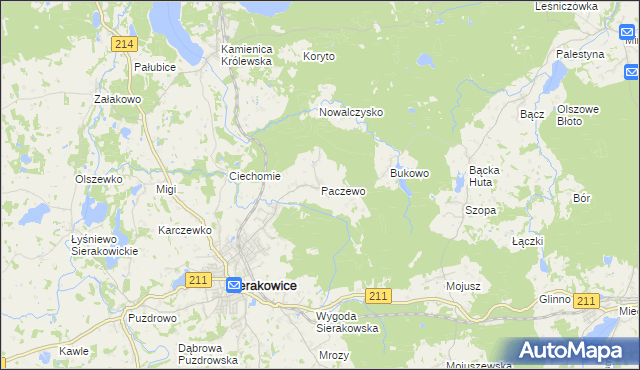 mapa Paczewo, Paczewo na mapie Targeo