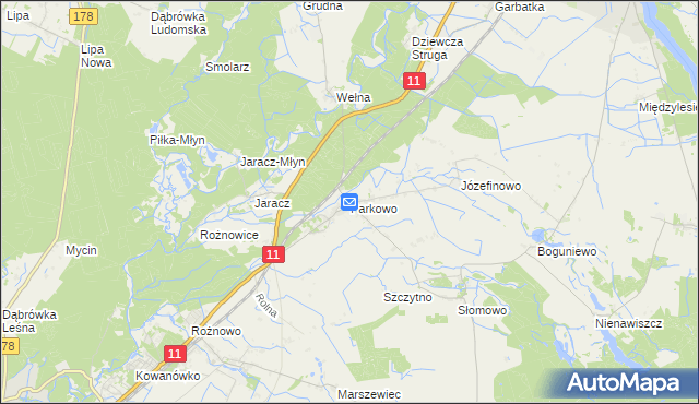 mapa Parkowo gmina Rogoźno, Parkowo gmina Rogoźno na mapie Targeo