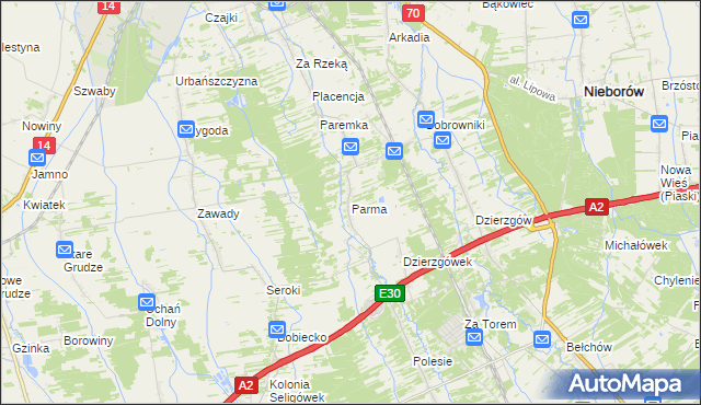 mapa Parma, Parma na mapie Targeo