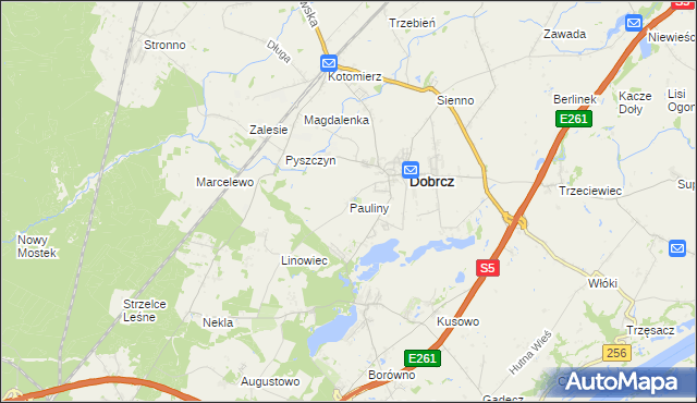 mapa Pauliny, Pauliny na mapie Targeo