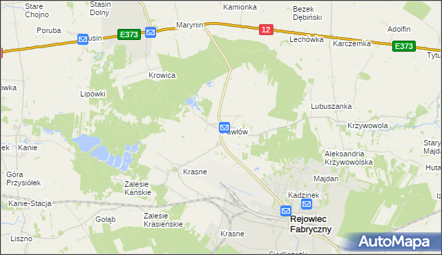 mapa Pawłów gmina Rejowiec Fabryczny, Pawłów gmina Rejowiec Fabryczny na mapie Targeo