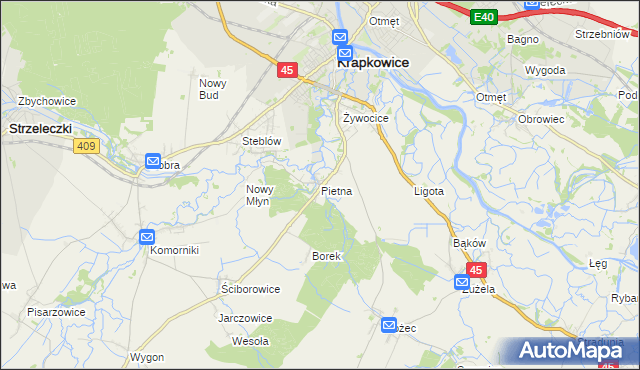 mapa Pietna, Pietna na mapie Targeo