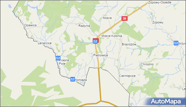 mapa Pietrowice, Pietrowice na mapie Targeo