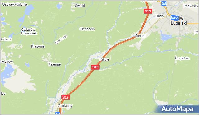 mapa Pikule, Pikule na mapie Targeo