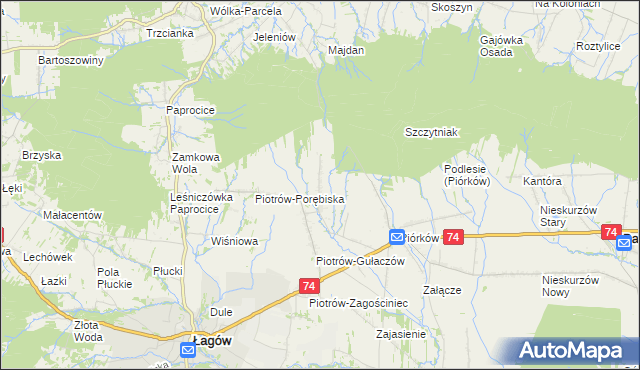 mapa Piotrów-Podłazy, Piotrów-Podłazy na mapie Targeo