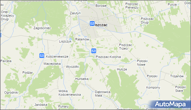 mapa Piszczac-Kolonia, Piszczac-Kolonia na mapie Targeo