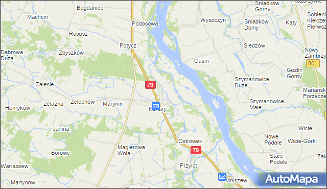 mapa Podgórzyce gmina Warka, Podgórzyce gmina Warka na mapie Targeo