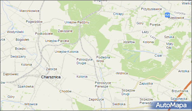 mapa Podleśna Wola, Podleśna Wola na mapie Targeo