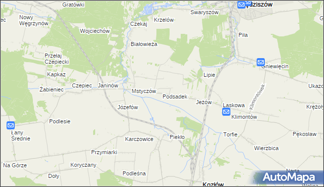 mapa Podsadek, Podsadek na mapie Targeo