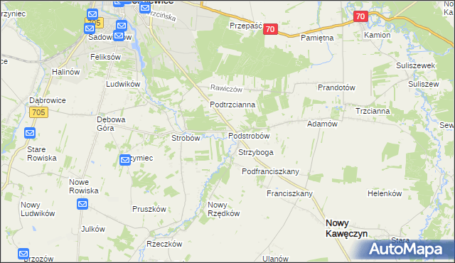 mapa Podstrobów, Podstrobów na mapie Targeo