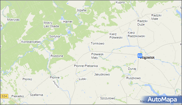 mapa Półwiesk Mały, Półwiesk Mały na mapie Targeo