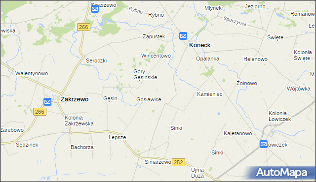 mapa Pomiany gmina Koneck, Pomiany gmina Koneck na mapie Targeo