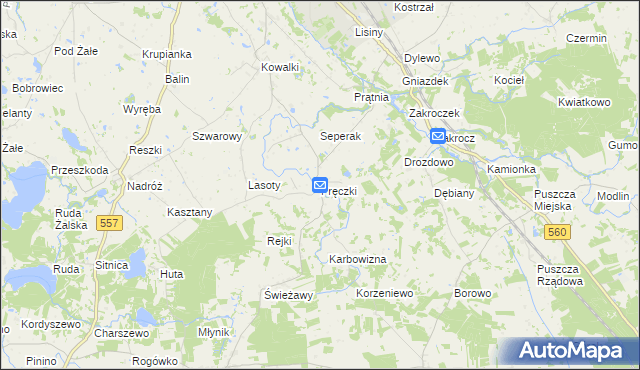 mapa Pręczki, Pręczki na mapie Targeo