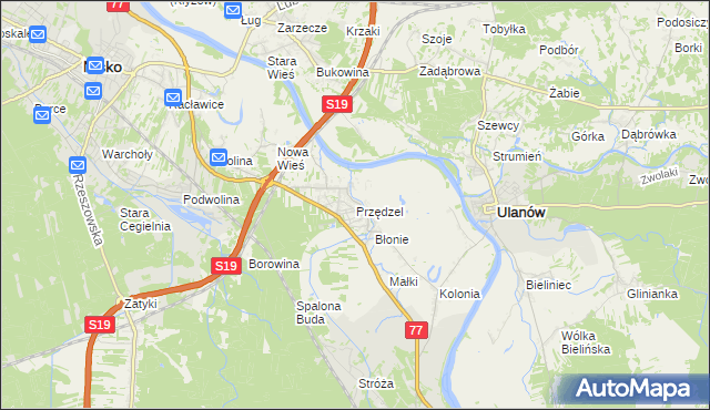 mapa Przędzel, Przędzel na mapie Targeo