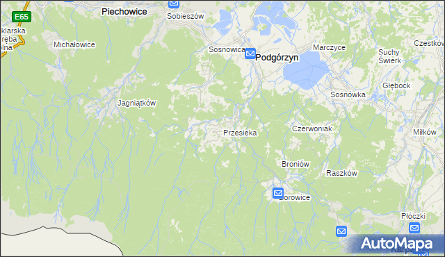 mapa Przesieka gmina Podgórzyn, Przesieka gmina Podgórzyn na mapie Targeo