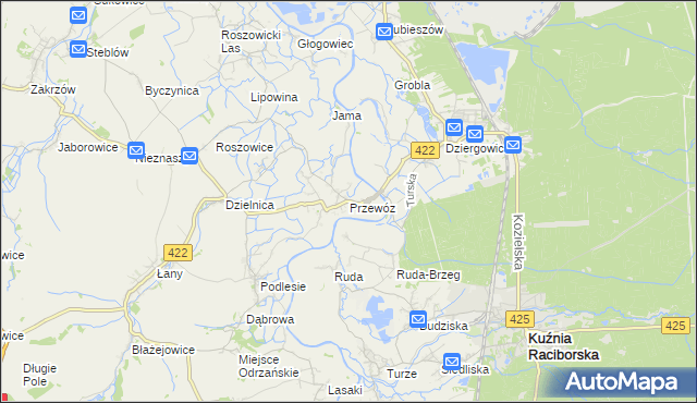 mapa Przewóz gmina Cisek, Przewóz gmina Cisek na mapie Targeo