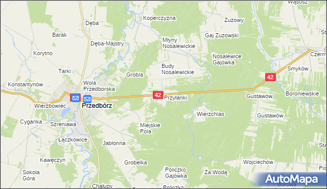 mapa Przyłanki, Przyłanki na mapie Targeo