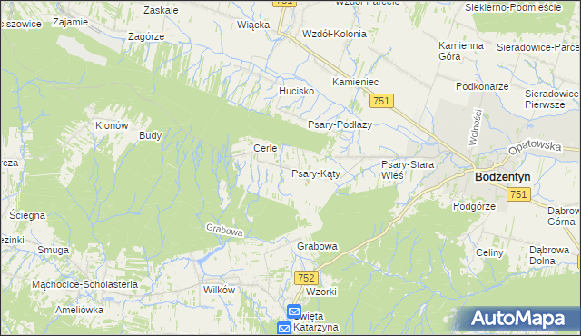 mapa Psary-Kąty, Psary-Kąty na mapie Targeo