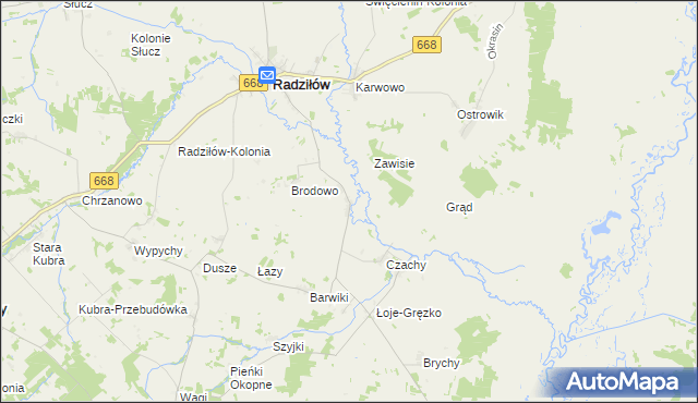 mapa Racibory gmina Radziłów, Racibory gmina Radziłów na mapie Targeo