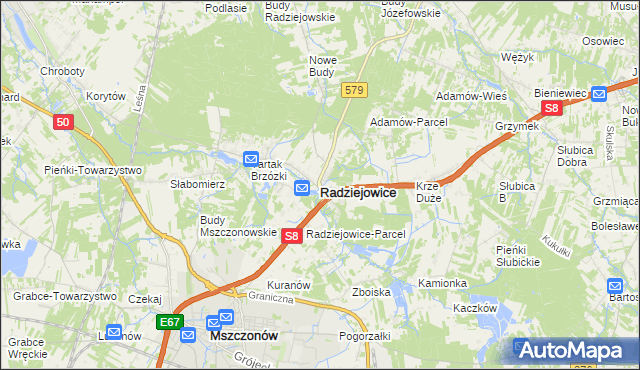 mapa Radziejowice, Radziejowice na mapie Targeo