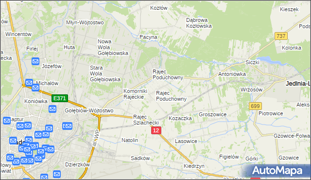 mapa Rajec Poduchowny, Rajec Poduchowny na mapie Targeo