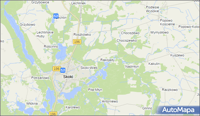 mapa Rakojady, Rakojady na mapie Targeo