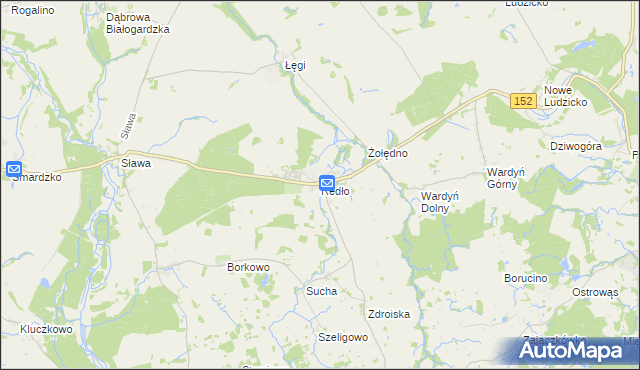 mapa Redło gmina Połczyn-Zdrój, Redło gmina Połczyn-Zdrój na mapie Targeo