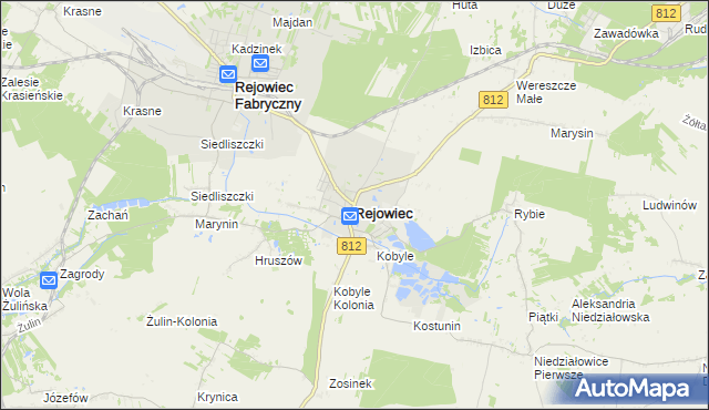 mapa Rejowiec powiat chełmski, Rejowiec powiat chełmski na mapie Targeo