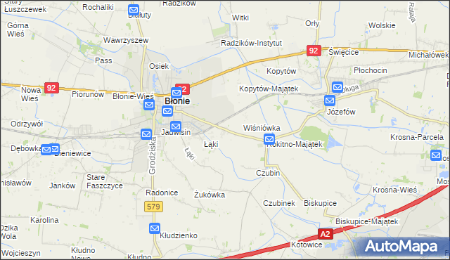 mapa Rokitno gmina Błonie, Rokitno gmina Błonie na mapie Targeo