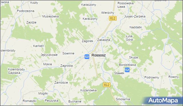 mapa Rossosz powiat bialski, Rossosz powiat bialski na mapie Targeo