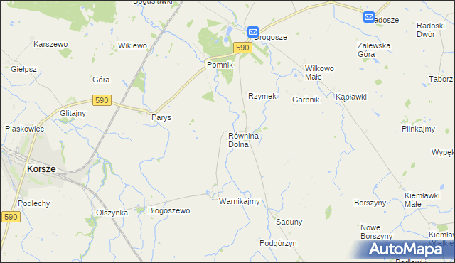 mapa Równina Dolna, Równina Dolna na mapie Targeo
