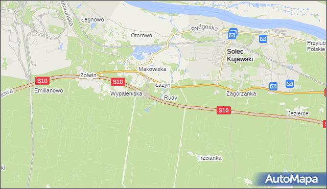 mapa Rudy gmina Solec Kujawski, Rudy gmina Solec Kujawski na mapie Targeo