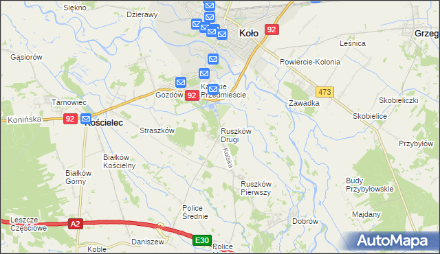 mapa Ruszków Drugi, Ruszków Drugi na mapie Targeo