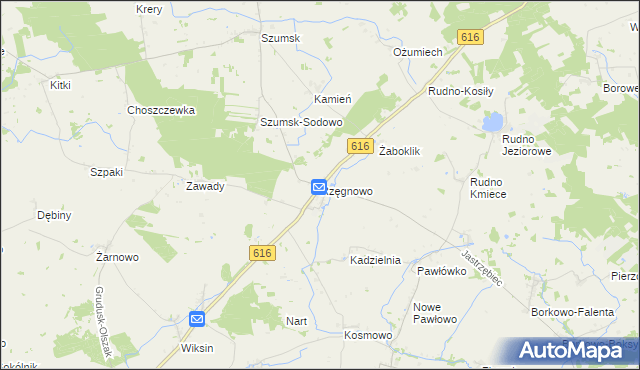 mapa Rzęgnowo, Rzęgnowo na mapie Targeo