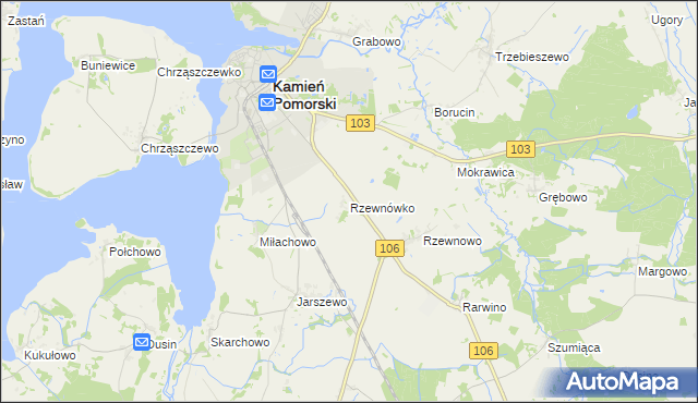 mapa Rzewnówko, Rzewnówko na mapie Targeo