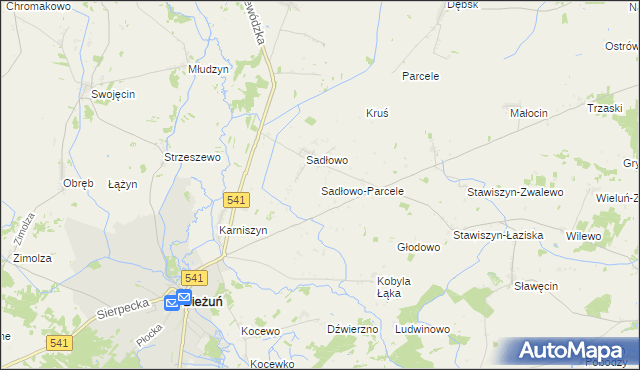 mapa Sadłowo-Parcele, Sadłowo-Parcele na mapie Targeo
