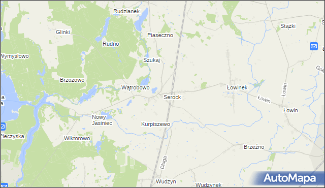 mapa Serock gmina Pruszcz, Serock gmina Pruszcz na mapie Targeo