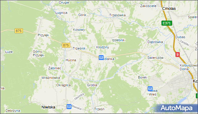 mapa Siedlanka, Siedlanka na mapie Targeo