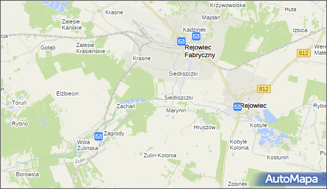 mapa Siedliszczki gmina Rejowiec, Siedliszczki gmina Rejowiec na mapie Targeo