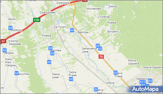 mapa Sierakowice Lewe, Sierakowice Lewe na mapie Targeo