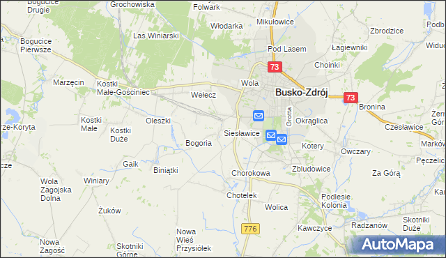 mapa Siesławice, Siesławice na mapie Targeo