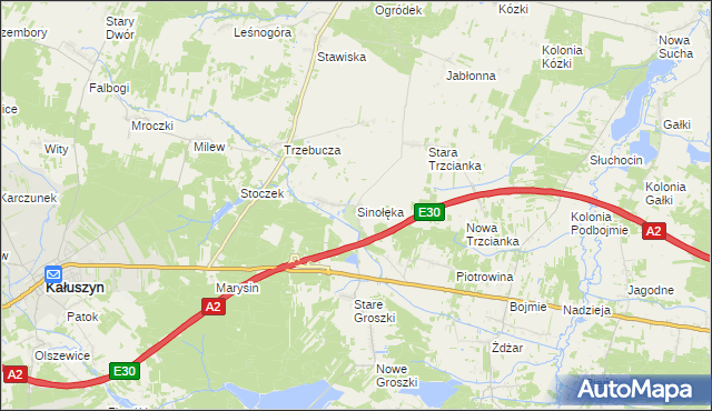 mapa Sinołęka, Sinołęka na mapie Targeo