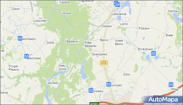 mapa Skarszewo gmina Świecie, Skarszewo gmina Świecie na mapie Targeo