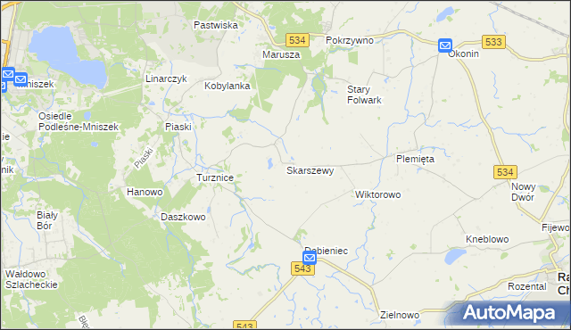 mapa Skarszewy gmina Grudziądz, Skarszewy gmina Grudziądz na mapie Targeo